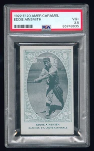 1922 E120 American Caramel Eddie Ainsmith PSA 3,5 St. Louis Cardinals AAGPBL MGR - Foto 1 di 2