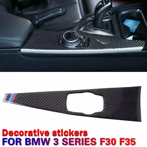 Real Carbon Fiber Multimedia Panel Cover Trim For BMW 3 4 Series F30 F34 M Color - Picture 1 of 7