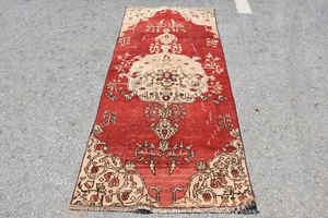 Wool Rug, Kitchen Rug, 3.1x7.1 ft Accent Rug, Art Rug, Vintage Rug, Turkish Rug - Picture 1 of 6