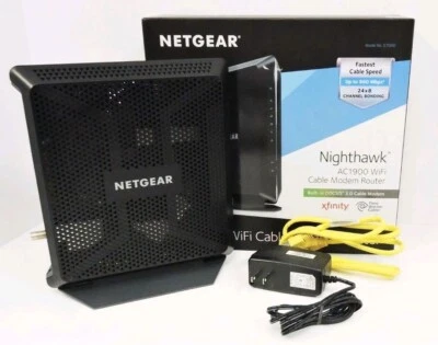 NETGEAR Nighthawk AC1900 C7000V2 Wi Fi Cable Modem Router - Image 1 of 3
