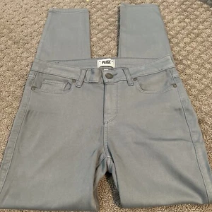 Paige Denim Verdugo Ankle Green Blue Jeans Pants Size 30 EUC Stretch - Picture 1 of 5