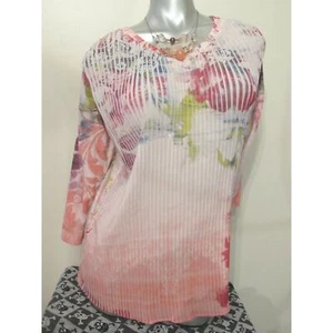 Women's CHRISTOPHER BANKS Blush Pink Floral Casual Top in Size MEDIUM 8 10 - Picture 1 of 11