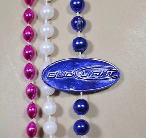 BUD LIGHT Blue Mardi Gras Beads with Bonus White and Hot Pink Beads Necklace - Picture 1 of 2