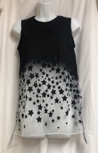 Select Size 8 Black Star Ombre Burn Out Vest - Picture 1 of 3