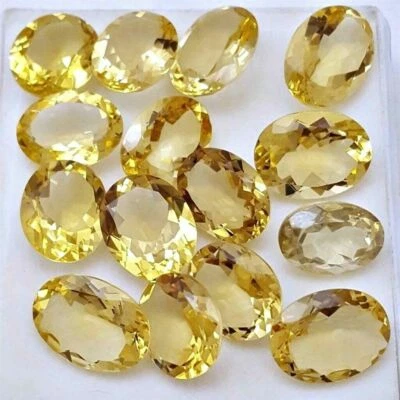Wholesale Lot 10x8mm Oval Facet Natural Citrine Loose Calibrated Gemstone Brazil - Image 1 of 4