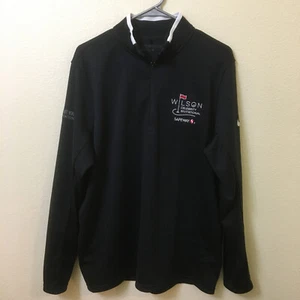 Nike Russell Wilson TOURNAMENT PLAYER WORN GOLF JACKET 1/4 Zip Size L Black - Picture 1 of 11