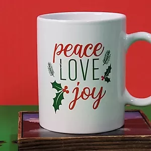 Coffee mug Holliday design all over multiple colors brand New. shiny white - Picture 1 of 8