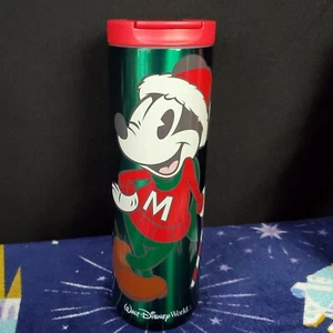 NEW 2022 Walt Disney World Parks Christmas Mickey Starbucks Metal Tumbler Cup - Picture 1 of 2