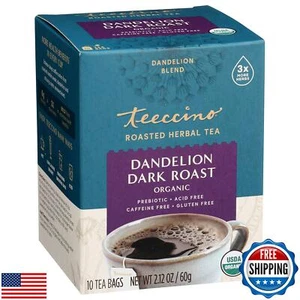 Teeccino Dandelion Dark Roast Tea - Caffeine Free, Organic, Roasted Herbal Te - Picture 1 of 5