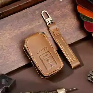 Leather Car Key Case Cover Keychain Bag for Honda Acura - Picture 1 of 9