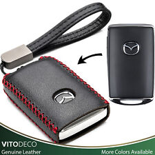 Vitodeco 4-Button Leather Key Fob Case for 2019 - 2023 Mazda 3,CX-5,CX-30,CX-50