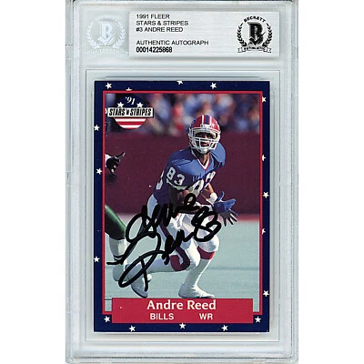 Andre Reed Signed 1991 Fleer Stars & Stripes #3 Card AUTO Beckett Buffalo Bills - Image 1 of 4
