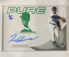 2014 Leaf Q PURE Glass Tom Glavine Auto Green 6/10 #P-TG2 On-card Autograph