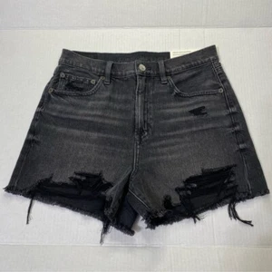 American Eagle Size 4 27W Highest Rise 90’s Boyfriend Shorts Jean Shorts Black - Picture 1 of 7