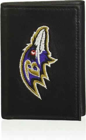 Rico Industries NFL Football Baltimore Ravens Embroidered Tri-Fold Wallet Cover
