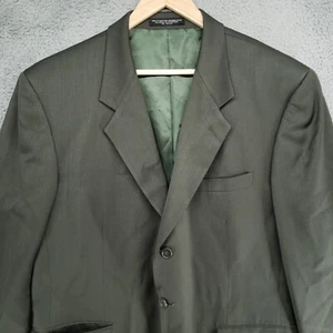 Jones New York Prato Mens 44R 2 Pc Wool Full Suit Jacket Pants Green Wool - Picture 1 of 24