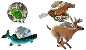 Schildkröte/Pferd/Hai/Hirsch Pinbacks 4 Stück - Bild 1 von 1