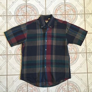 Vintage 50er Jahre Viskose Hemd Shadow Plaid Arrow Chevella Rockabilly Gr. M - Bild 1 von 8