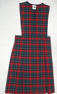 Girls R/K Multi-Color Plaid V-Slit Uniform Dress Sizes 10 1/2 & 12 1/2 - Picture 1 of 5