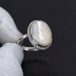 Mother Of Pearl Ring 925 Sterling Silver Jewelry Thanksgiving Gift For Her - Picture 1 of 6