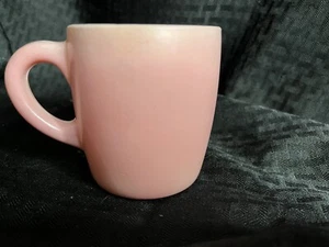 Vintage Hazel Atlas Pink on White Milk Glass Coffee Cup Mug A-5 - Picture 1 of 7