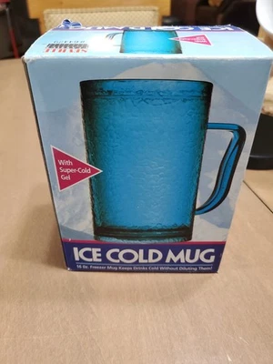 Taza congeladora vintage 1994 Sevilla Classics Ice Cold 16 oz azul acrílico Foto 1 de 4