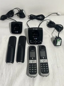 BT 8610 Podwójne bezprzewodowe telefony stacjonarne Truecall Automatyczna sekretarka Czarna testowana przez PAT - Zdjęcie 1 z 14