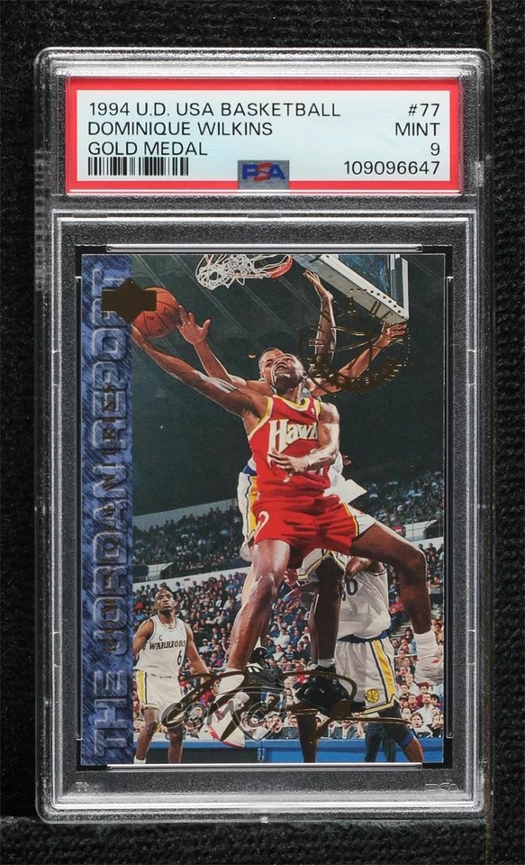 1994 Upper Deck USA Basketball Gold Medal Dominique Wilkins #77 PSA 9 MINT HOF - Image 1 of 2