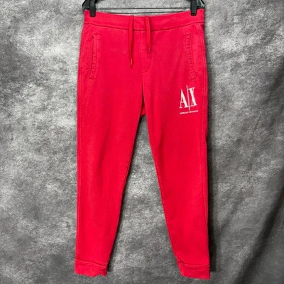 A|X Armani Exchange Icon Logo Sweatpants Joggers Mens Size S Red Street Lounge - Image 1 of 4