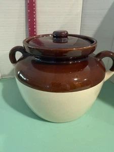 Olla grande vintage de frijoles al horno de cerámica McCoy con tapa 7” de alto, 3,5 cuartos EE. UU. (PJ) - Imagen 1 de 19