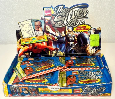 Cartões colecionáveis Skybox Era de Prata Marvel Comics 1998 - 23 pacotes lacrados com caixa - Imagem 1 de 4