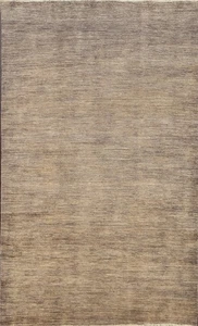 Abstract Contemporary Oriental Accent Rug 4x7 Wool Hand-knotted Brown Carpet - Picture 1 of 19