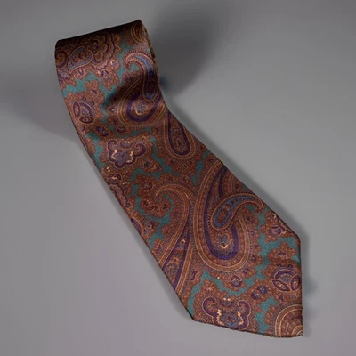 Corbata Claybrooke 100% Seda Hombre / Paisley / Marrón, Verde, Morado Foto 1 de 4