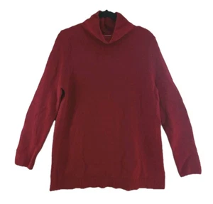 Suéter J.JILL para Mujer Talla L Rojo Lana Mezcla de Algodón Cuello Tortuga Cálido Vacaciones Usado en Excelente Condición   - Imagen 1 de 13