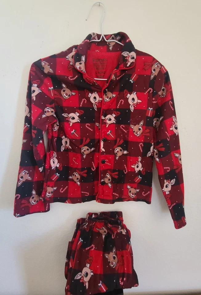 Rudolph the Red Nosed Reindeer Christmas Pajamas Kids L 10/12 - Image 1 of 4