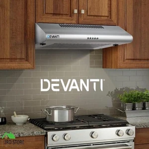 RETURNs Devanti Fixed Range Hood Rangehood Stainless Steel Kitchen Canopy 60cm 6 - Picture 1 of 12