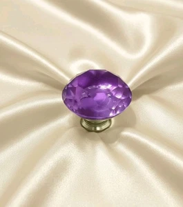 Juego de 20 manija de tirador de cajón de perilla de gabinete de vidrio facetado púrpura de 40 mm corte diamante - Imagen 1 de 7