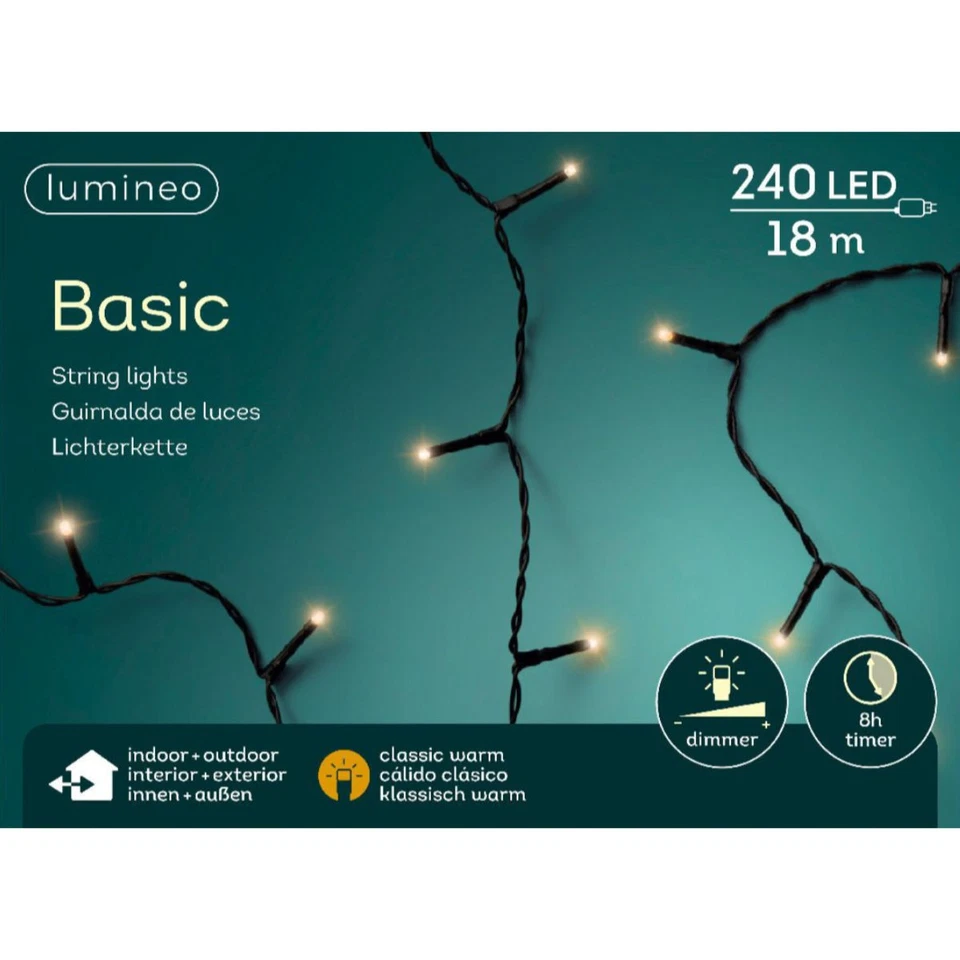 Lumineo LED Lichterkette Basic 1800 cm 240 Lichter klassisch warm - Bild 1 von 4