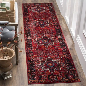 Vintage Hamadan Kollektion Läufer Teppich - 2 Fuß 3 Zoll x 8 Fuß, Rot & Multi, Orientalische Traditi - Bild 1 von 12