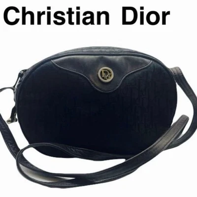 Christian Dior Trotter Oblique Oval Mini Camera Bag Shoulder Black France - Image 1 of 4