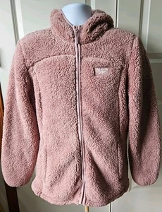 Reebok Double Monkey Sherpa Fleece Faux Fur Zip Up Hooded Jacket Women's XL - Picture 1 of 10