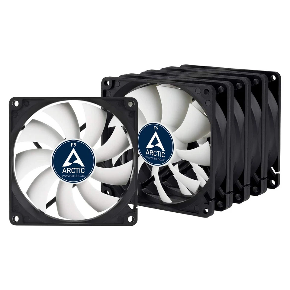 5 x Arctic F9 Value Pack 92mm PC Case Fans 1800 RPM 43 CFM 3-Pin ACFAN00070A - Image 1 of 3