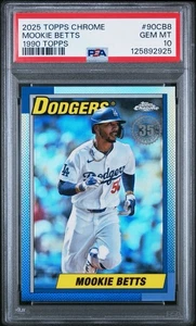 2025 Topps Chrome Mookie Betts 1990 Topps PSA 10 Los Angeles Dodgers - Imagen 1 de 2
