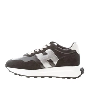 HOGAN Damen Schuhe Sneaker Hogan H641 Nappaleder und Wildleder Schwarz Silber - Bild 1 von 7