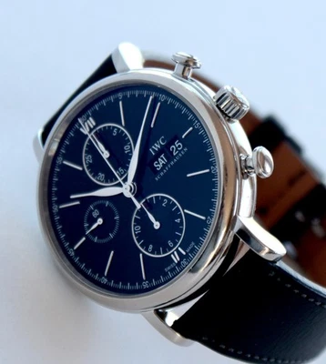 Reloj IWC Hombre IW391002 PORTOFINO Cronógrafo Automático, 42mm, Esfera Negra, ¡GUAU! Foto 1 de 4