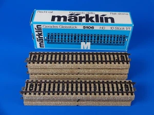 MARKLIN H0 - 5106 - 10x  STRAIGHT RAILS - M Track /*/ BOX - EXC - Picture 1 of 2