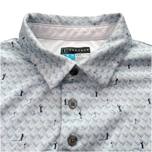 PGA Tour Golf Shirt Mens M Polo Golfers Print Performance Stretch Athletic Fit - Picture 1 of 11