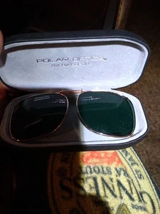 Polar Optics Sunglass Clip Ons Black With Case Rectangular Expandable - Picture 1 of 3