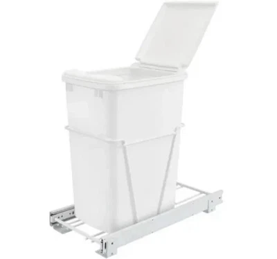 Rev-A-Shelf RV-12PB-L 35 Qt bote de basura extraíble con tapa y correderas, blanco Foto 1 de 2