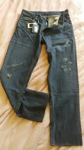 New PLAC JEANS River Straight Jeans Distressed Denim Size 32x31 - Picture 1 of 4